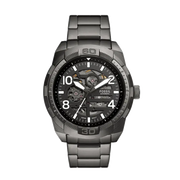 Shop Authentic Fossil Bronson Automatic Skeleton Black Dial Grey Steel Strap Watch for Men - ME3255 - Luxxuri