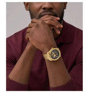  Shop Authentic Fossil Bronson Automatic Skeleton Black Dial Gold Steel Strap Watch for Men - ME3257 - Luxxuri
