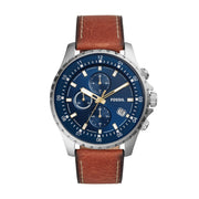  Shop Authentic Fossil Dillinger Luggage Chronograph Blue Dial Brown Leather Strap Watch for Men - FS5675 - Luxxuri
