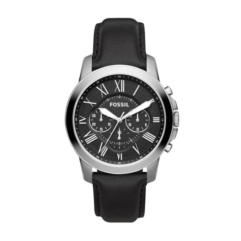  Shop Authentic Fossil Grant Chronograph Black Dial Black Leather Strap Watch for Men - FS4812 - Luxxuri