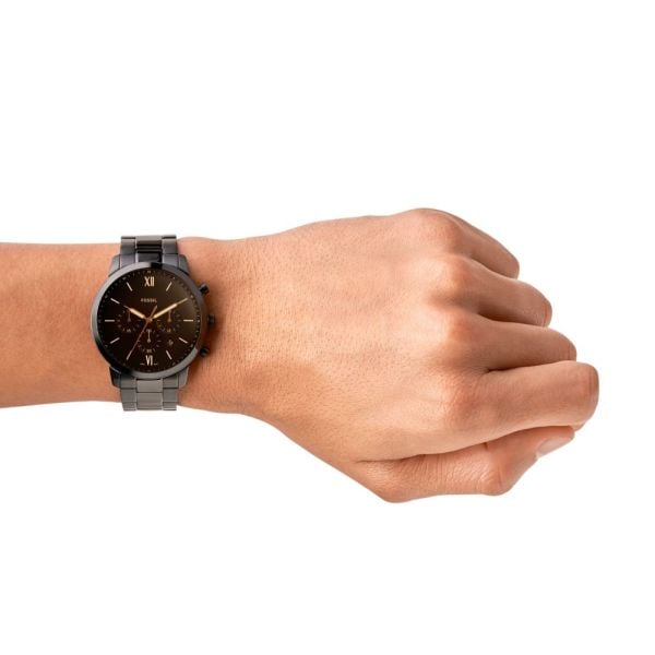  Shop Authentic Fossil Neutra Chronograph Black Dial Black Steel Strap Watch for Men - FS5525 - Luxxuri