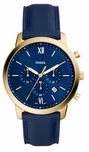  Shop Authentic Fossil The Minimalist 3H Analog Blue Dial Blue Leather Strap Watch for Men - FS5789 - Luxxuri
