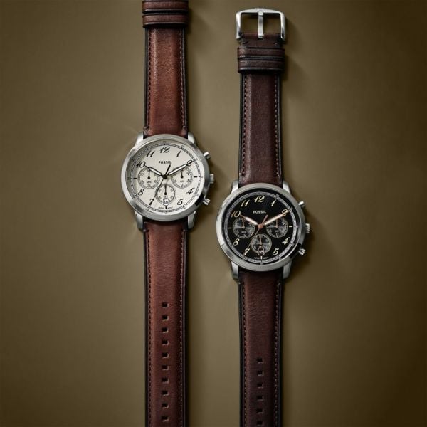  Shop Authentic Fossil Neutra Chronograph White Dial Brown Leather Strap Watch for Men - FS6022 - Luxxuri