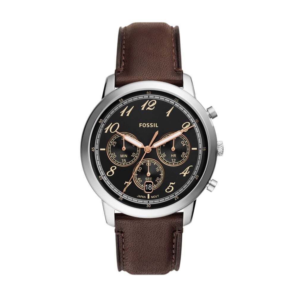  Shop Authentic Fossil Neutra Chronograph Black Dial Brown Leather Strap Watch for Men - FS6024 - Luxxuri