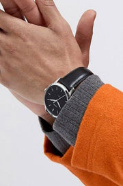  Shop Authentic Fossil The Minimalist Three Hand Black Dial Black Leather Strap Watch for Men - FS5398 - Luxxuri