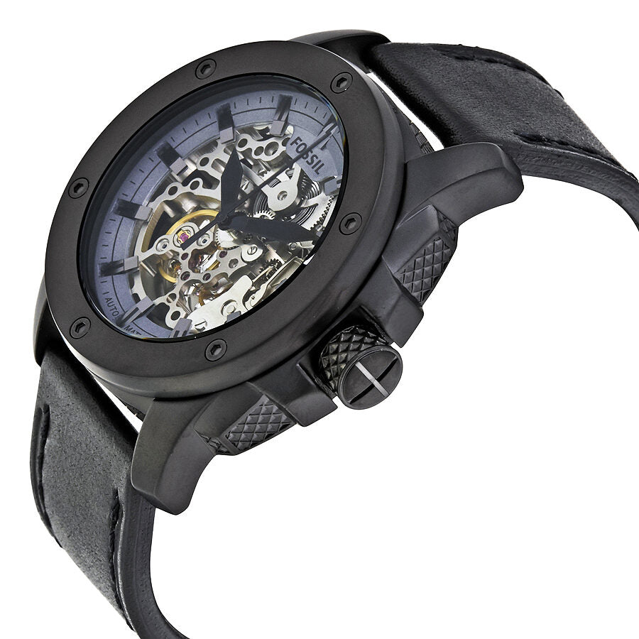  Shop Authentic Fossil Modern Machine Automatic Skeleton Grey Dial Black Steel Strap Watch for Men - ME3134 - Luxxuri