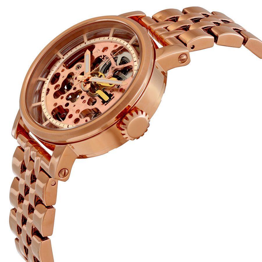  Shop Authentic Fossil Boyfriend Automatic Skeleton Rose Gold Dial Rose Gold Steel Strap Watch for Women - ME3065 - Luxxuri