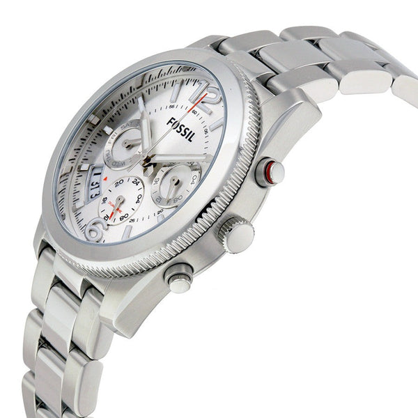  Shop Authentic Fossil Boyfriend Chronograph Silver Dial Silver Steel Strap Watch for Women - ES2198 - Luxxuri