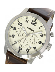  Shop Authentic Fossil Pilot Chronograph White Dial Brown Leather Strap Watch for Men - FS5146 - Luxxuri