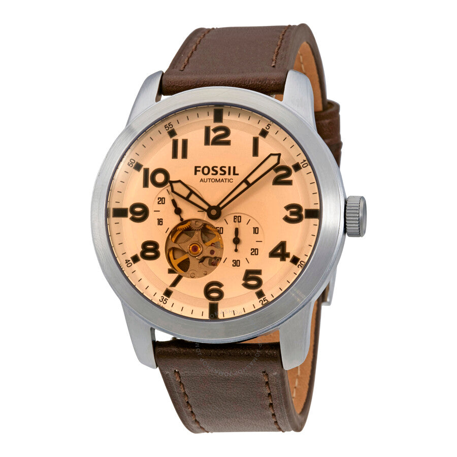  Shop Authentic Fossil Pilot 54 Automatic Cream Dial Brown Leather Strap Watch for Men - ME3119 - Luxxuri