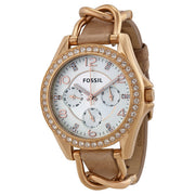  Shop Authentic Fossil Riley White Dial Sand Leather Strap Watch for Women - ES3466 - Luxxuri