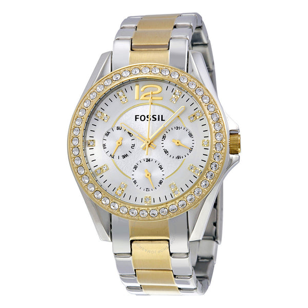  Shop Authentic Fossil Riley White Dial Two Tone Steel Strap Watch for Women - ES3204 - Luxxuri