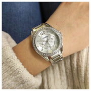 Shop Authentic Fossil Riley Multifunction Silver Dial Silver Steel Strap Watch for Women - ES3202 - Luxxuri