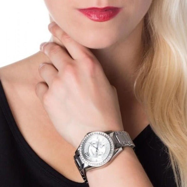  Shop Authentic Fossil Riley Multifunction Silver Dial Silver Steel Strap Watch for Women - ES3202 - Luxxuri