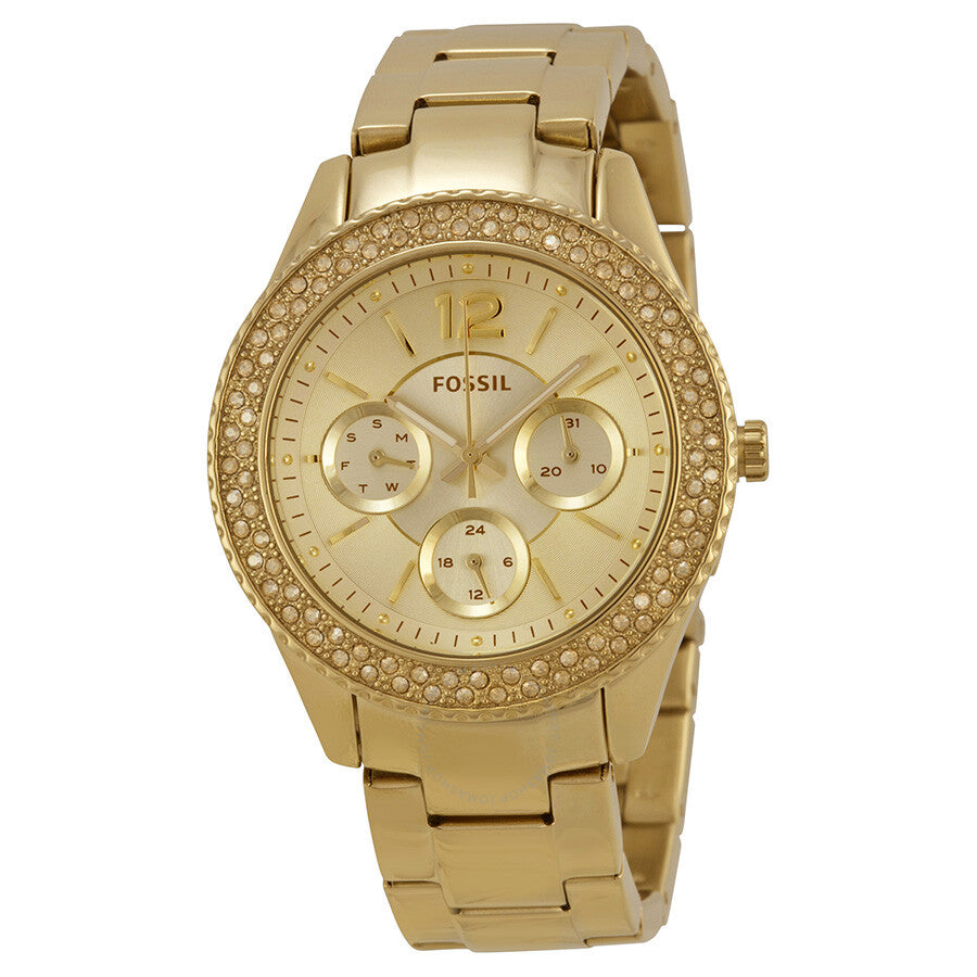  Shop Authentic Fossil Stella Multifunction Gold Dial Gold Steel Strap Watch for Women - ES3589 - Luxxuri