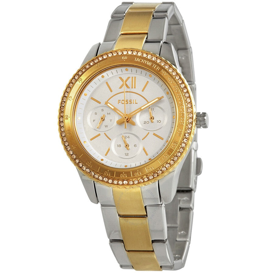  Shop Authentic Fossil Stella Sport Multifunction Silver Dial Two Tone Steel Strap Watch for Women - ES5107 - Luxxuri