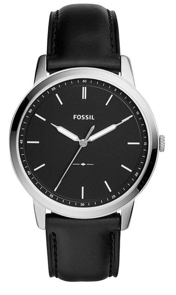  Shop Authentic Fossil The Minimalist Three Hand Black Dial Black Leather Strap Watch for Men - FS5398 - Luxxuri