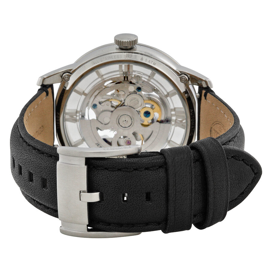  Shop Authentic Fossil Townsman Automatic Skeleton Silver Dial Black Leather Strap Watch for Men - ME3041 - Luxxuri