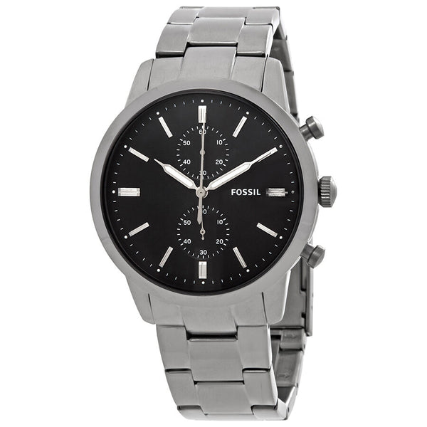 Shop Authentic Fossil Townsman Chronograph Black Dial Silver Steel Strap Watch for Men - FS5349 - Luxxuri