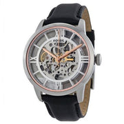  Shop Authentic Fossil Townsman Automatic Skeleton Silver Dial Black Leather Strap Watch for Men - ME3041 - Luxxuri