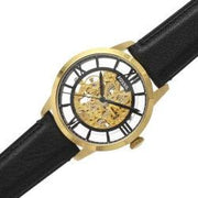  Shop Authentic Fossil Townsman Automatic Skeleton Black Dial Black Leather Strap Watch for Men - ME3210 - Luxxuri