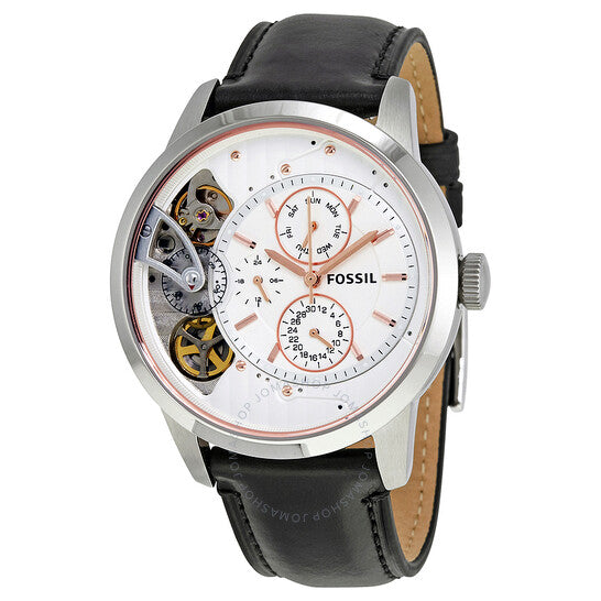  Shop Authentic Fossil Townsman Twist Multifunction White Dial Black Leather Strap Watch for Men - ME1164 - Luxxuri
