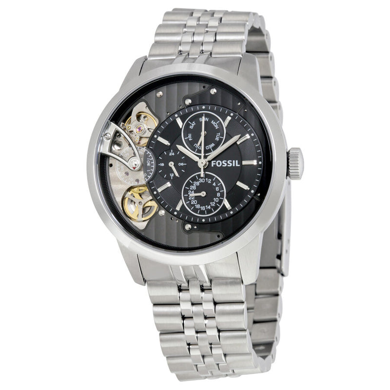  Shop Authentic Fossil Townsman Multifunction Black Dial Silver Steel Strap Watch for Men - ME1135 - Luxxuri