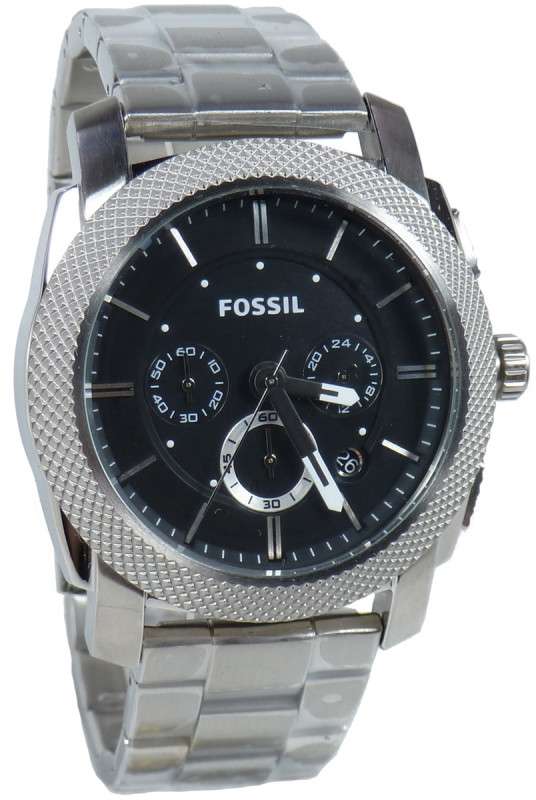  Shop Authentic Fossil Machine Chronograph Black Dial Silver Steel Strap Watch for Men - FS4776 - Luxxuri