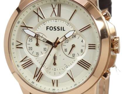  Shop Authentic Fossil Grant Chronograph White Dial Brown Leather Strap Watch for Men - FS4991 - Luxxuri