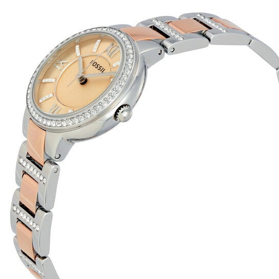  Shop Authentic Fossil Virginia Rose Gold Dial Two Tone Steel Strap Watch for Women - ES3405 - Luxxuri
