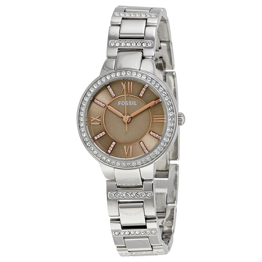 Shop Authentic Fossil Virginia Taupe Dial Silver Steel Strap Watch for Women - ES4147 - Luxxuri