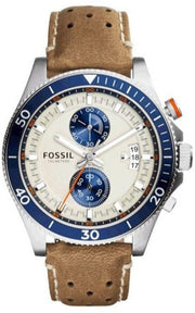  Shop Authentic Fossil Wakefield Chronograph Cream Dial Brown Leather Strap Watch for Men - CH2951 - Luxxuri