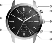  Shop Authentic Fossil Townsman Multifunction Black Dial Black Leather Strap Watch for Men - FS5396 - Luxxuri