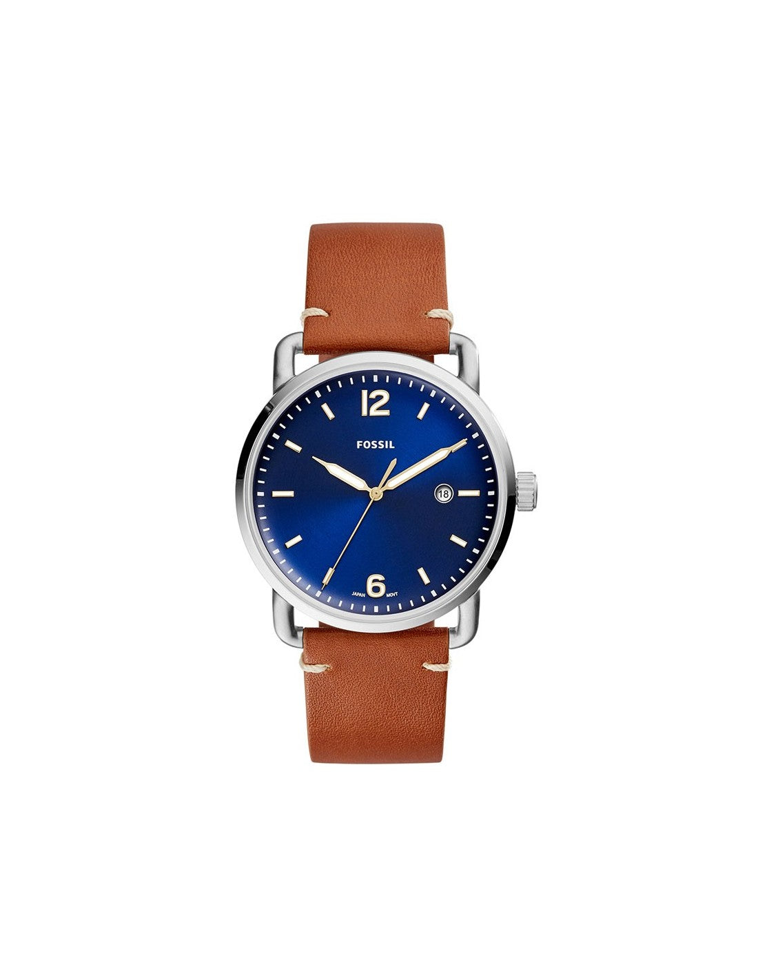  Shop Authentic Fossil Commuter Blue Dial Blue Leather Strap Watch for Men - FS5325 - Luxxuri