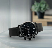 Shop Authentic Fossil Commuter Black Dial Black Leather Strap Watch for for Men - FS5504 - Luxxuri