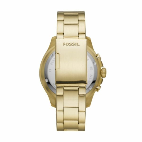  Shop Authentic Fossil FB-03 Chronograph Black Dial Gold Steel Strap Watch for Men - FS5727 - Luxxuri