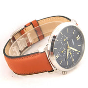  Shop Authentic Fossil Neutra Chronograph Blue Dial Brown Leather Strap Watch for Men - FS5453 - Luxxuri
