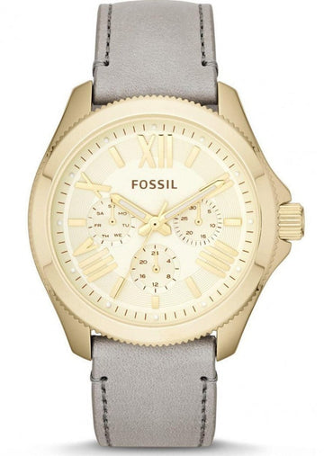  Shop Authentic Fossil Cecile Champagne Dial Grey Leather Strap Watch for Women - AM4529 - Luxxuri