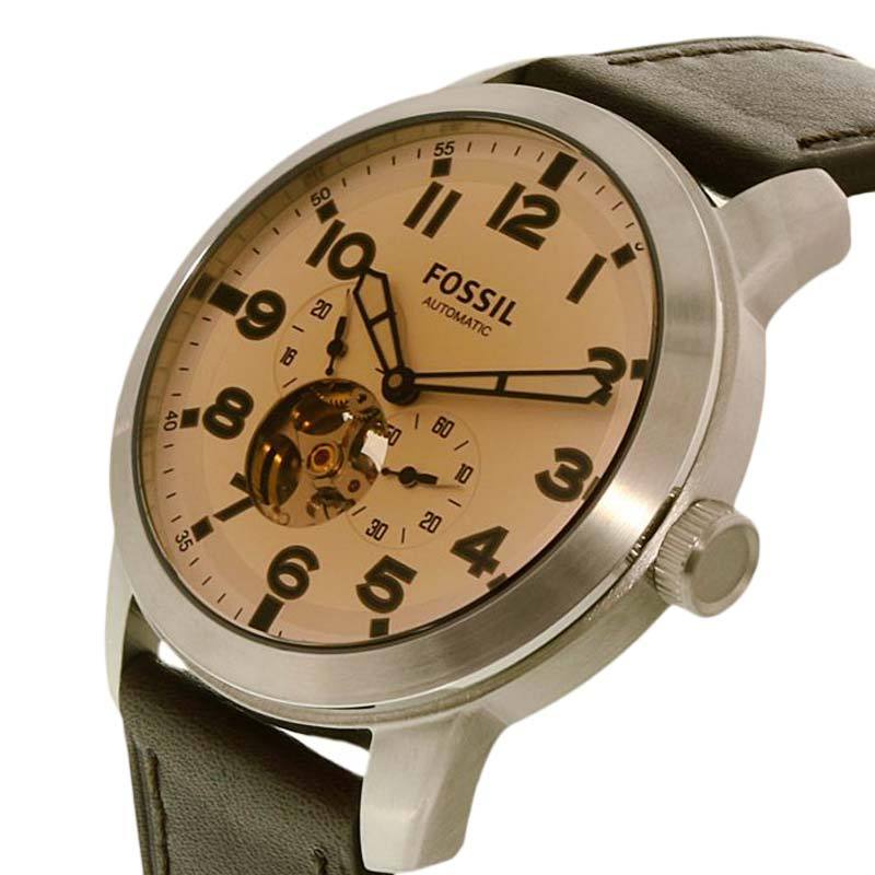  Shop Authentic Fossil Pilot 54 Automatic Cream Dial Brown Leather Strap Watch for Men - ME3119 - Luxxuri