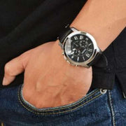  Shop Authentic Fossil Grant Chronograph Black Dial Black Leather Strap Watch for Men - FS4812 - Luxxuri
