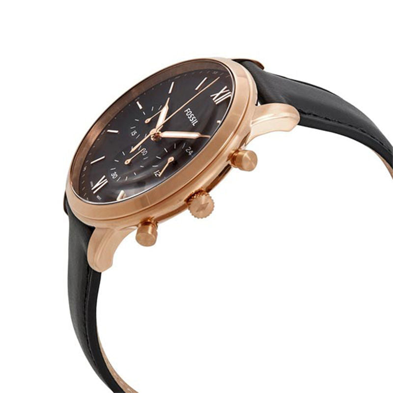  Shop Authentic Fossil Neutra Chronograph Black Dial Black Leather Strap Watch for Men - FS5381 - Luxxuri