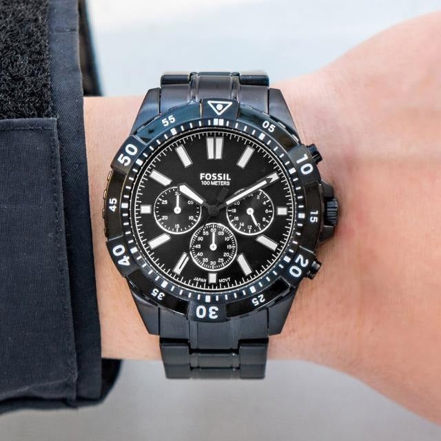  Shop Authentic Fossil Garrett Chronograph Black Dial Black Steel Strap Watch for Men - FS5773 - Luxxuri