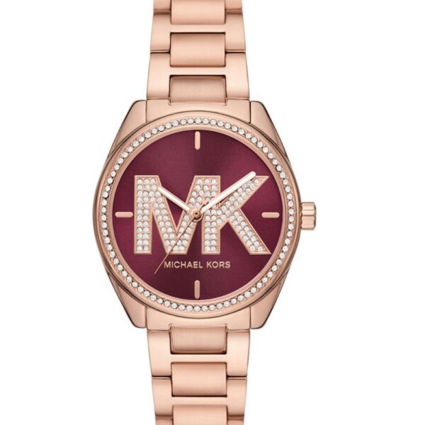  Shop Authentic Michael Kors Janelle Quartz Maroon Dial Rose Gold Steel Strap Watch For Women - MK7382 - Luxxuri