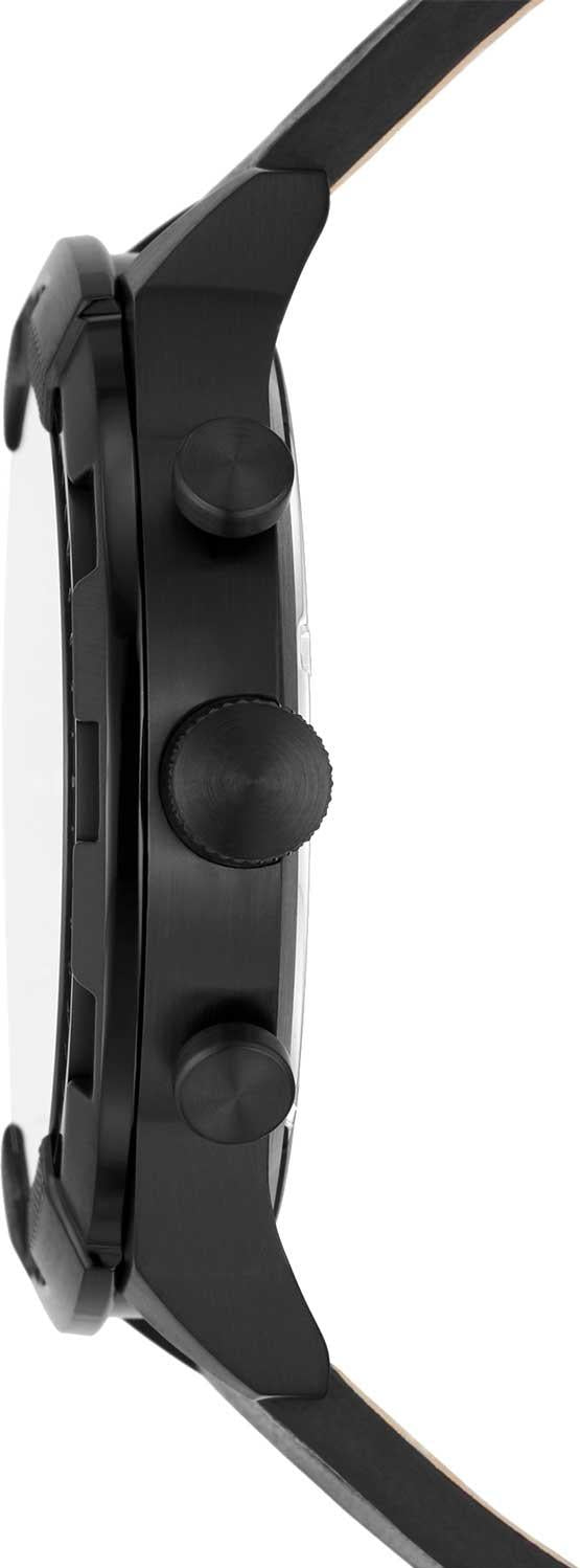  Shop Authentic Fossil Bronson Chronograph Black Dial Black Leather Strap Watch for Men - FS5874 - Luxxuri
