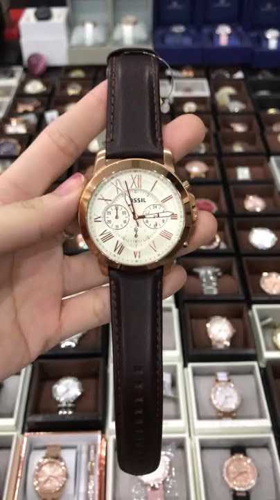  Shop Authentic Fossil Grant Chronograph White Dial Brown Leather Strap Watch for Men - FS4991 - Luxxuri