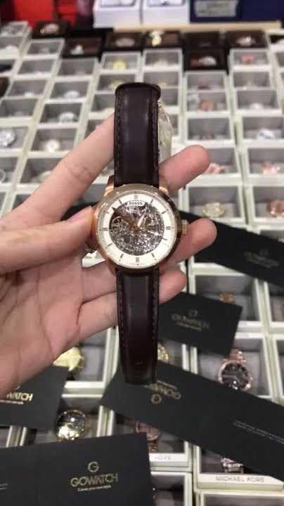  Shop Authentic Fossil Townsman Automatic Skeleton White Dial Black Leather Strap Watch for Men - ME3085 - Luxxuri