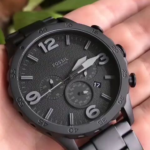  Shop Authentic Fossil Nate Chronograph Black Dial Black Steel Strap Watch for Men - JR1401 - Luxxuri