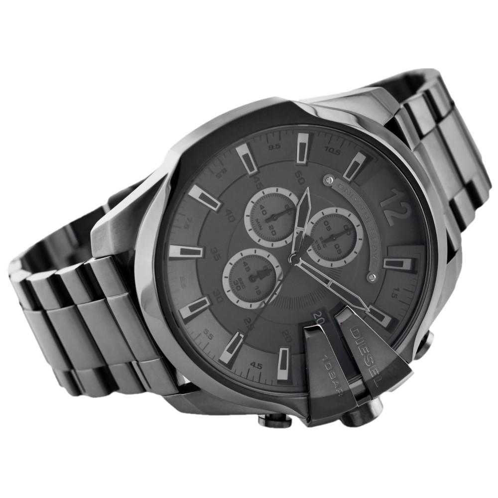  Shop Authentic Diesel Mega Chief Chronograph Grey Dial Gunmetal Men's Watch - DZ4282 - Luxxuri