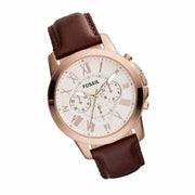  Shop Authentic Fossil Grant Chronograph White Dial Brown Leather Strap Watch for Men - FS4991 - Luxxuri