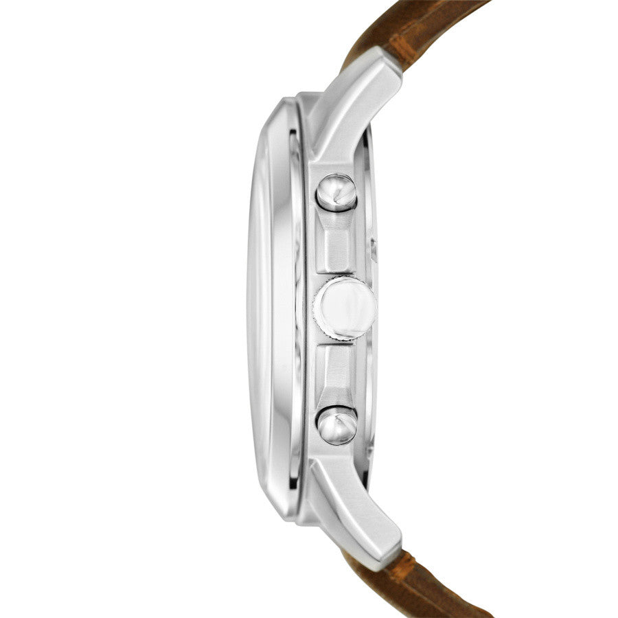  Shop Authentic Fossil Grant Chronograph White Dial Brown Leather Strap Watch for Men - FS4735 - Luxxuri
